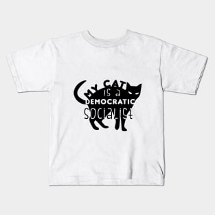 Funny My Cat is a Democratic Socialist Cats lover Kids T-Shirt